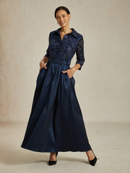 Florales Chiffon-Abendkleid mit asymmetrischem Saum