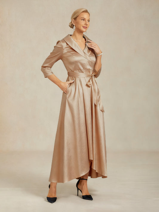 Florales Chiffon-Abendkleid mit asymmetrischem Saum