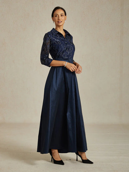 Florales Chiffon-Abendkleid mit asymmetrischem Saum