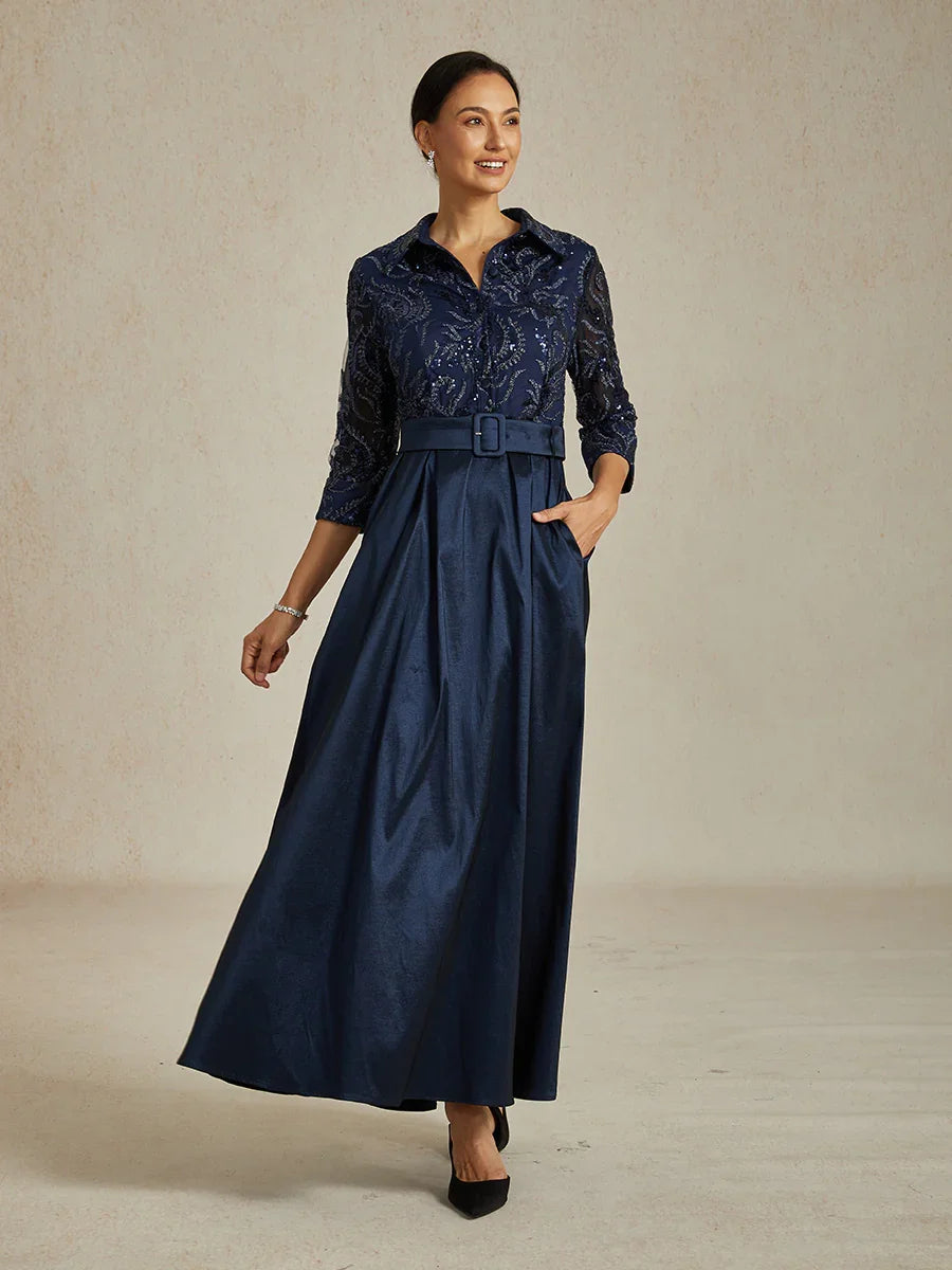 Florales Chiffon-Abendkleid mit asymmetrischem Saum