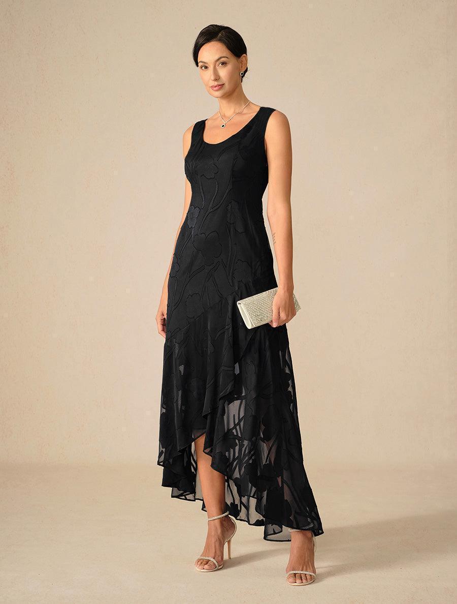 Maxikleid aus Satin mit Batikmuster
