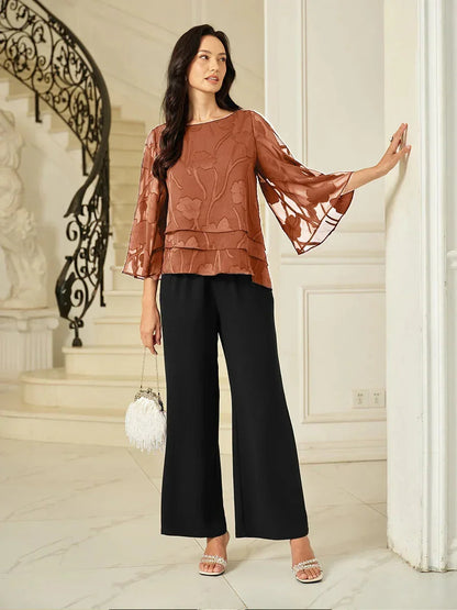 Chiffon Bloemenlaagjes Blouse