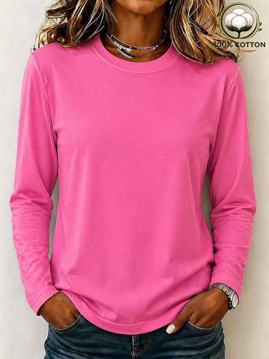 Women's 100% Cotton Crew Neck Tee