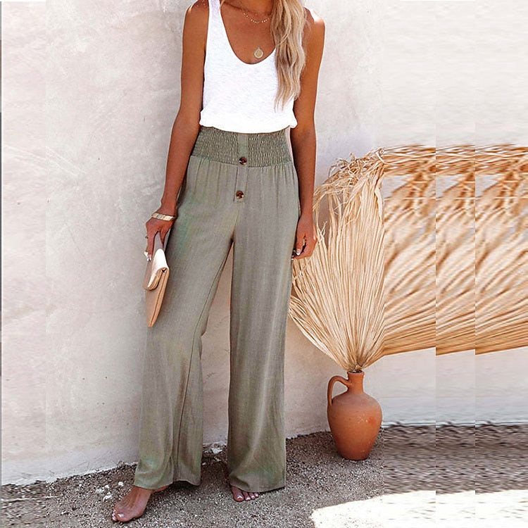 Effortless Cotton Linen Culotte Pants