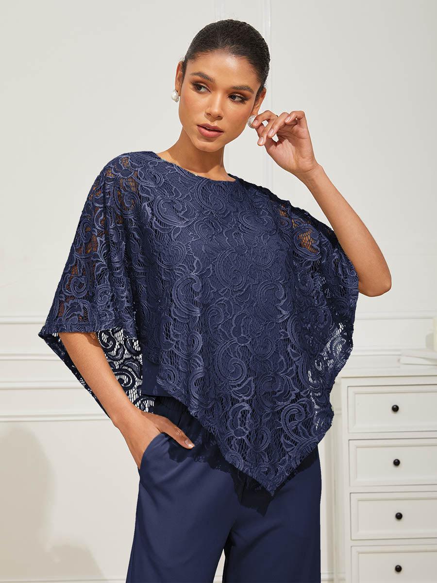 Elegant Lace Batwing Sleeve Top