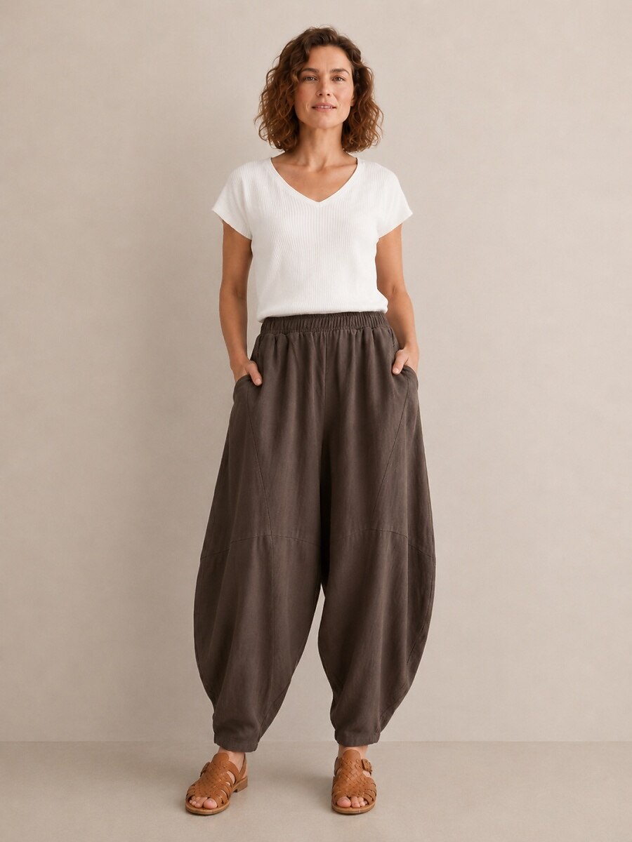 Premium Linen Balloon Pocket Pants