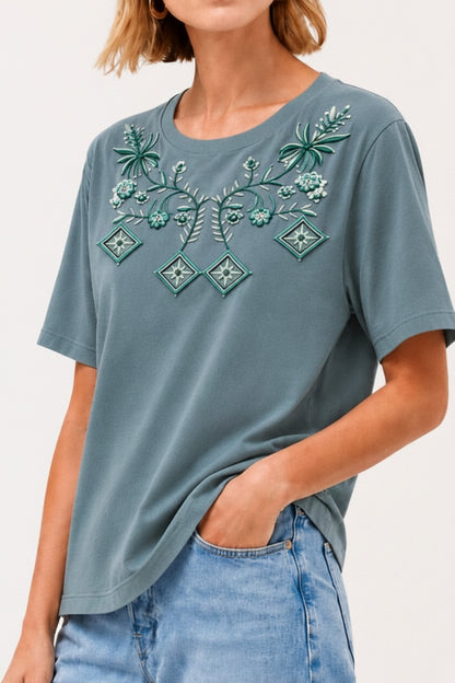 Geometric Tropical Cotton Tee