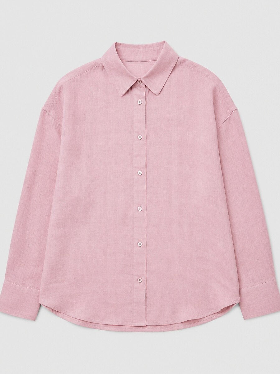 Women's Linen Button-Down Blouse