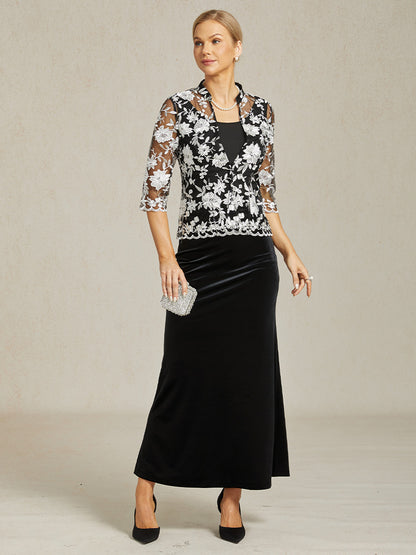 Elegant Long Velvet A-Line Skirt