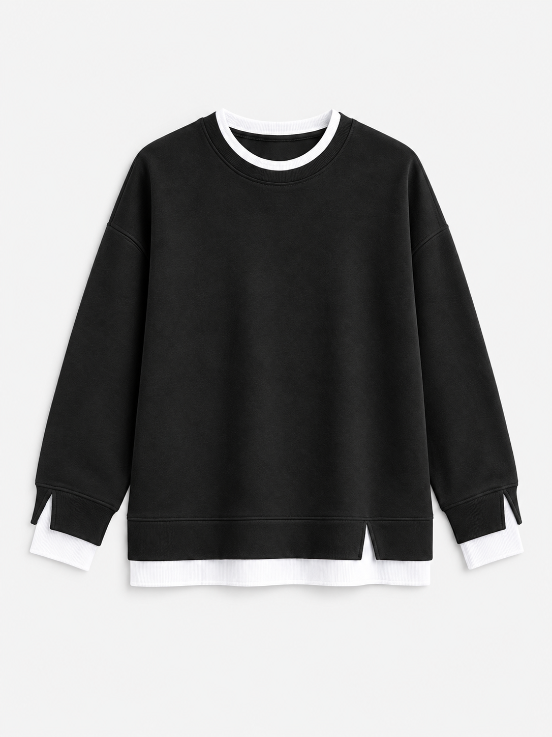 Cotton Textured Patchwork Sweatshirt