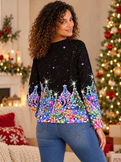 Christmas Graphic V-Neck Tee