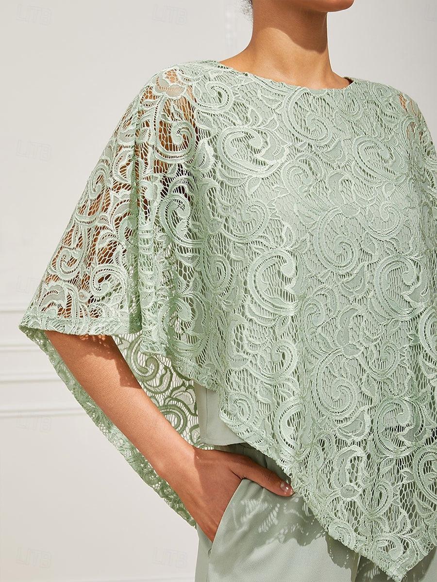 Elegant Lace Batwing Sleeve Top