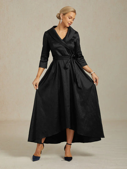 Florales Chiffon-Abendkleid mit asymmetrischem Saum