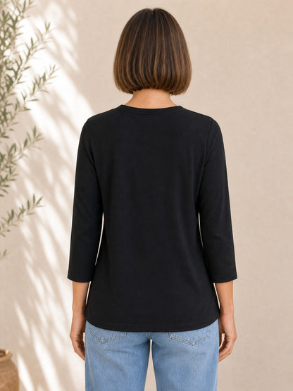 100% Cotton Solid Long Sleeve Tee