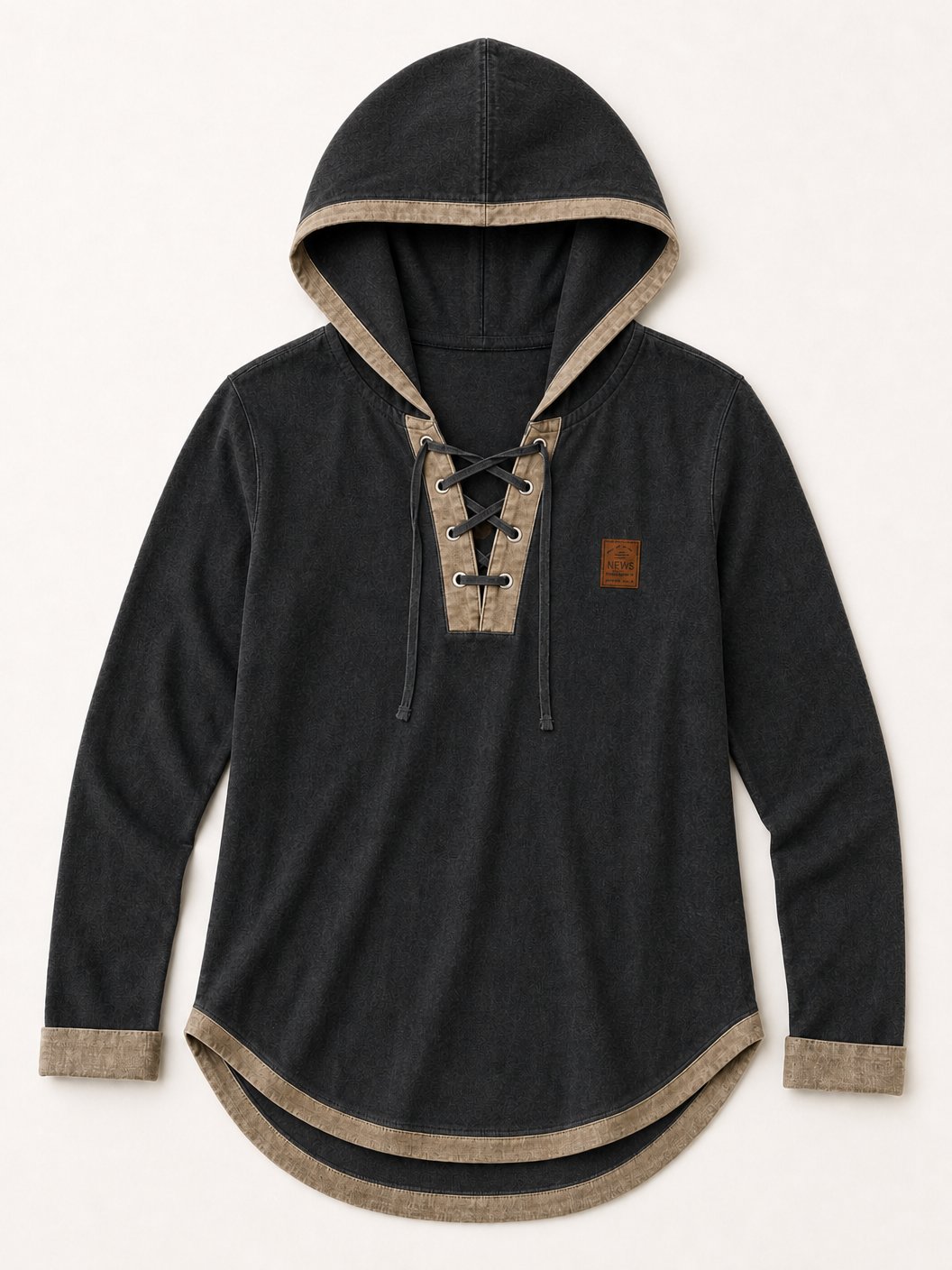 100% Washed Cotton Hooded Top