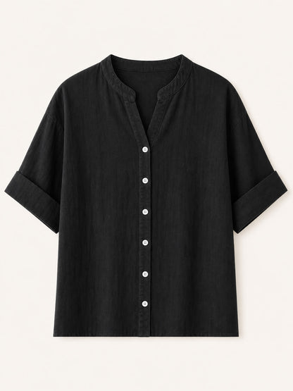 V Neck 100% Cotton Blouse