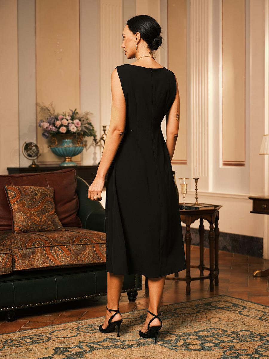 Zweiteiliges Kleid aus Chiffon, Netzspitze, bestickten Rüschen und Blumen