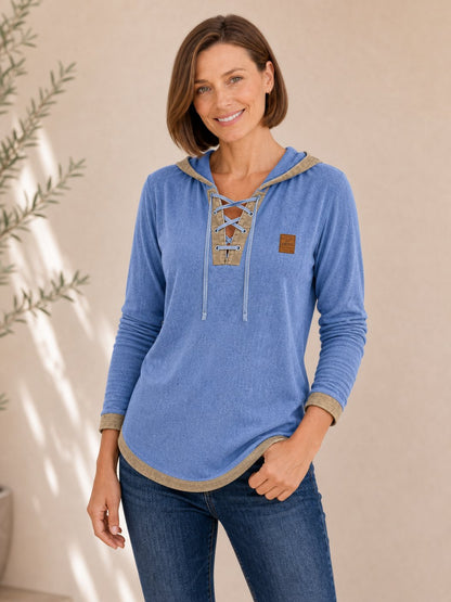 100% Washed Cotton Hooded Top