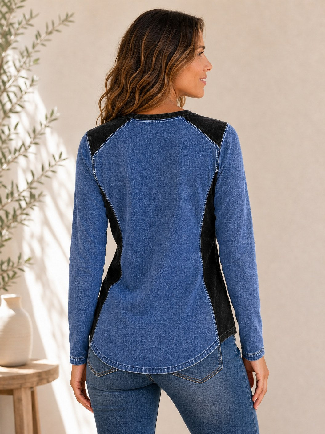 Patchwork Denim Shirt
