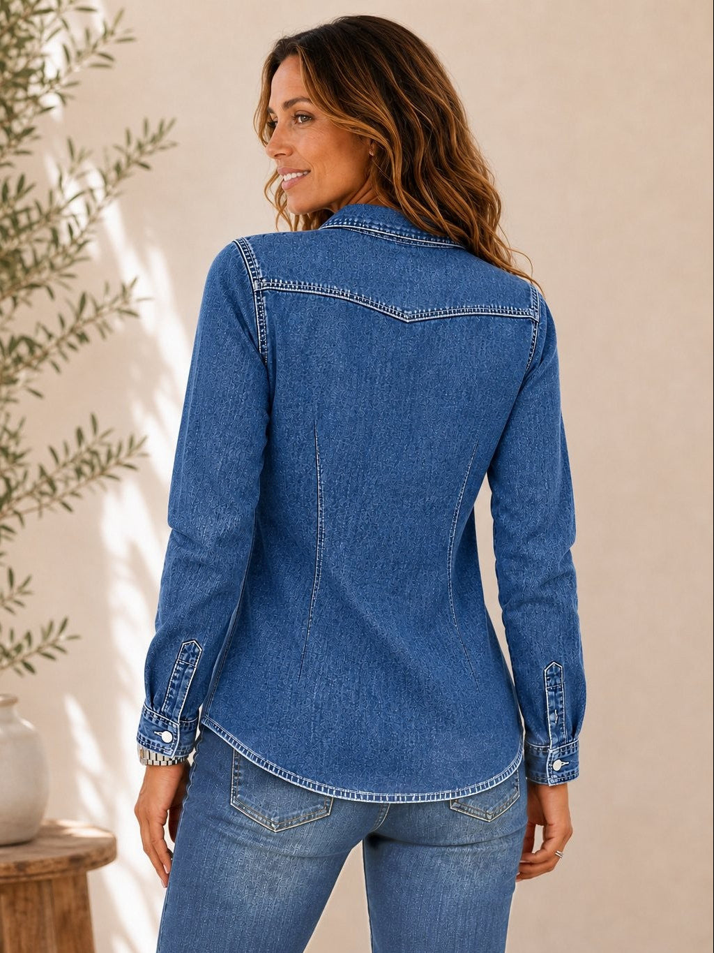 Washed Cotton Denim Shirt