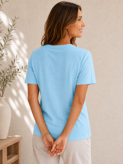 100% Cotton V Neck Tee