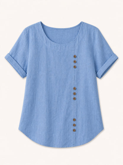 Soft Button 100% Cotton Blouse