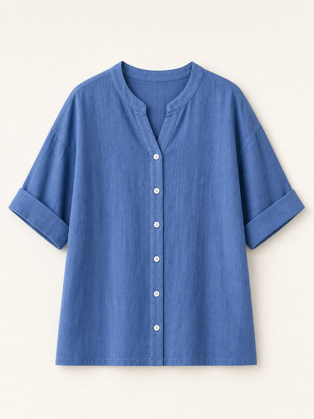 V Neck 100% Cotton Blouse