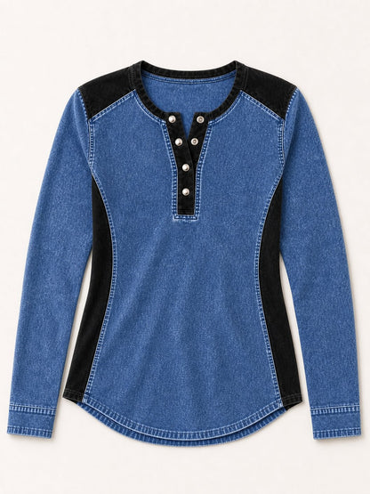 Patchwork Denim Shirt