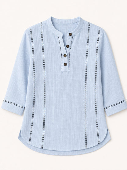 Cotton Linen Stand Shirts
