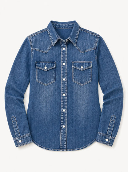 Washed Cotton Denim Shirt