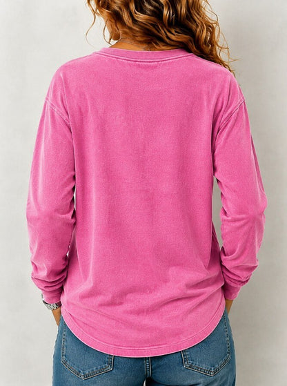 Washed 100% Cotton Crewneck Sweatshirt
