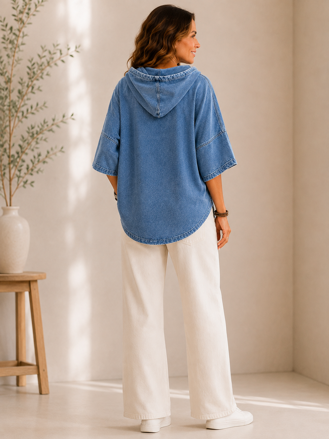 Washed 100% Cotton Hooded Sweatshirt