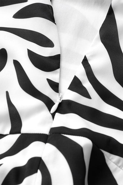 Gestuftes Maxikleid mit Zebramuster