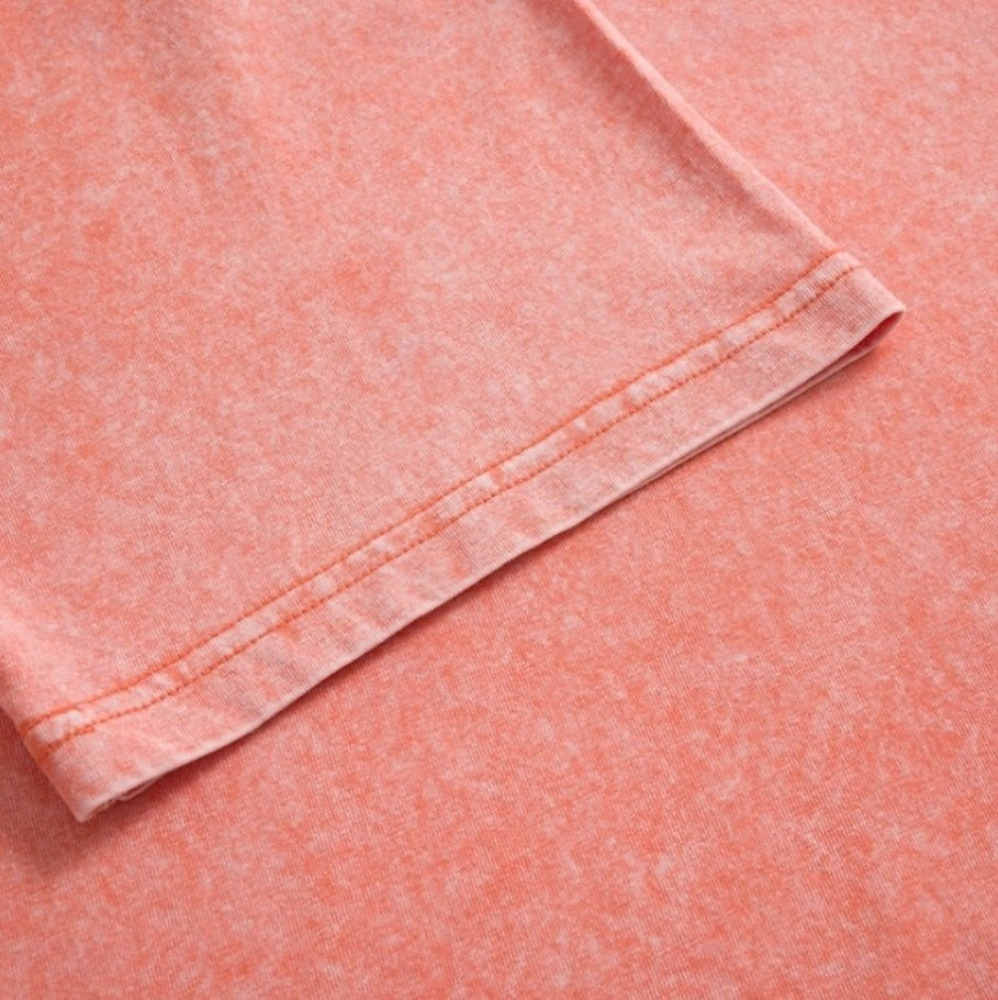 Washed 100% Cotton V-Neck Top