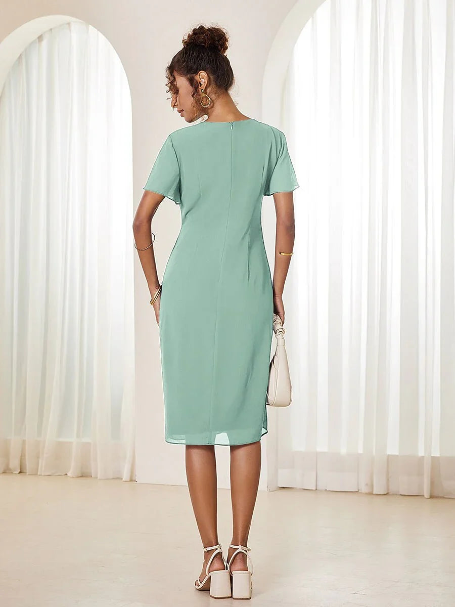 Twisted Knot Chiffon Dress