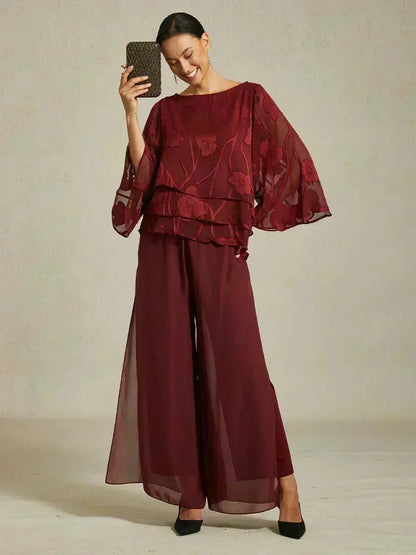 Chiffon Bloemenlaagjes Blouse