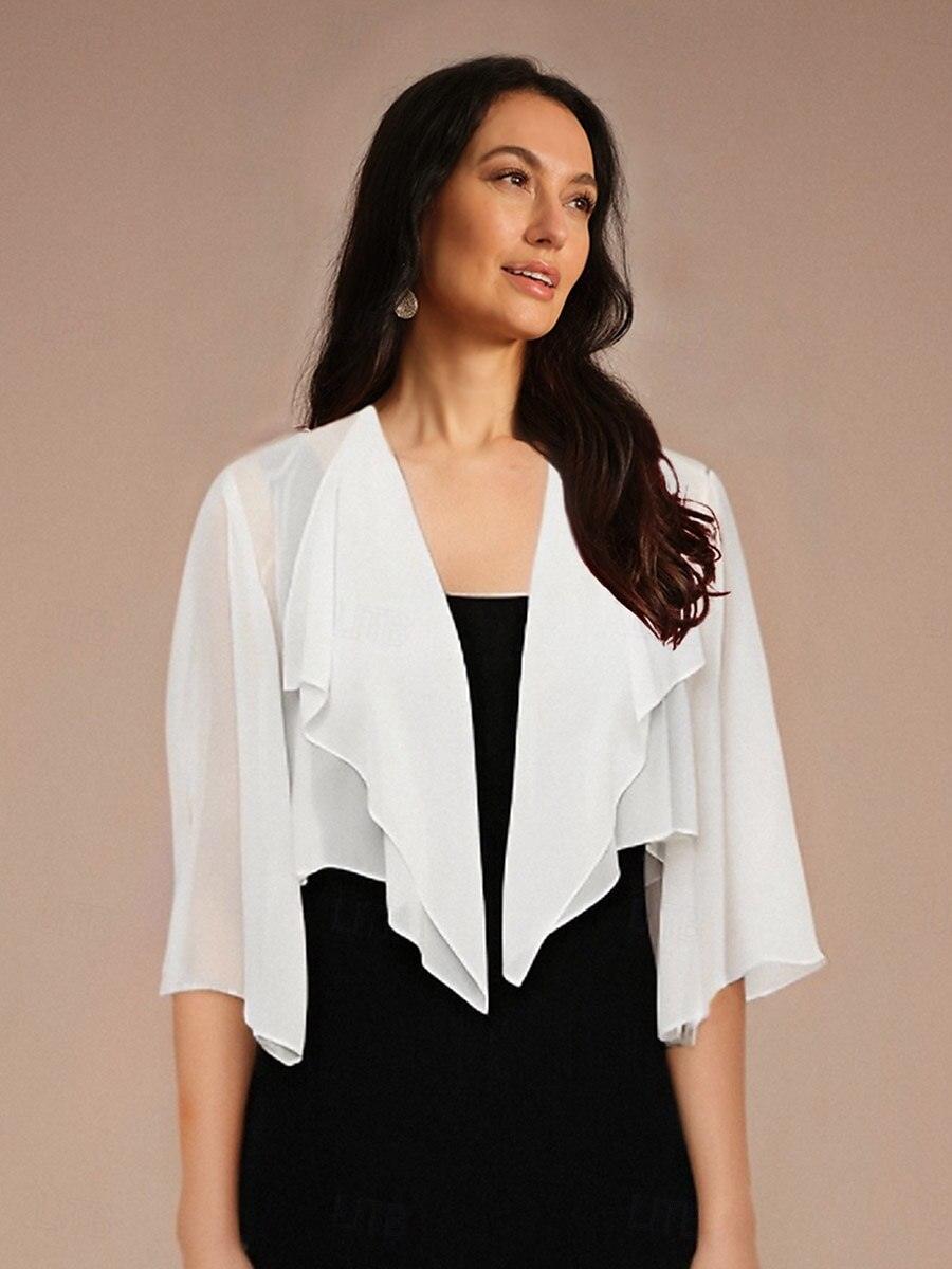 Chiffon Asymmetrical Crop Cover Up