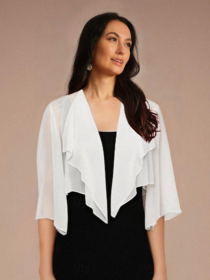 Chiffon Asymmetrical Crop Cover Up