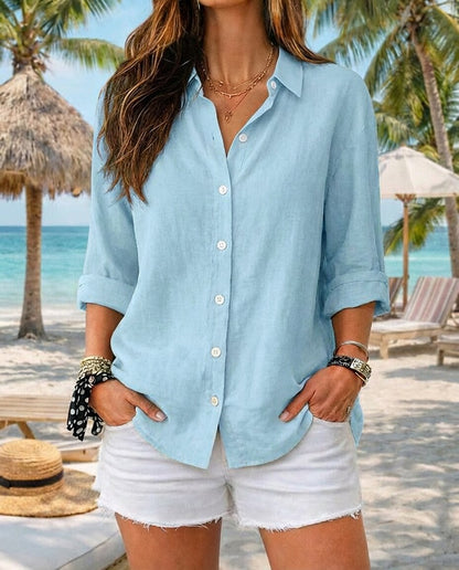 Women's 100% Cotton Long Sleeve Shirt