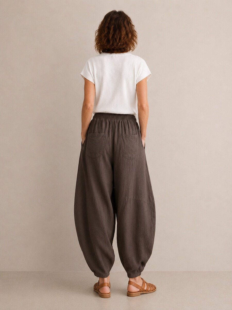 Premium Linen Balloon Pocket Pants