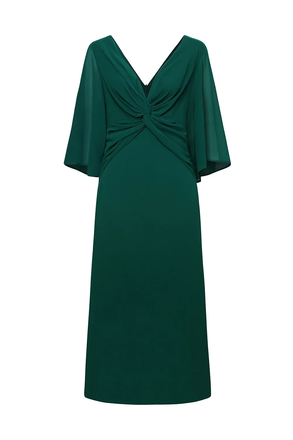 Twisted Ruffle Chiffon Maxi Dress