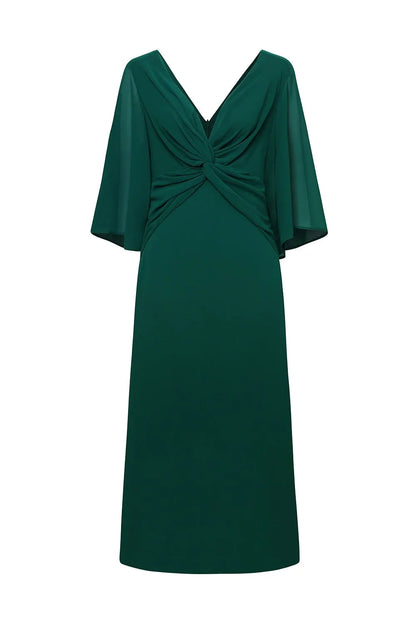 Twisted Ruffle Chiffon Maxi Dress