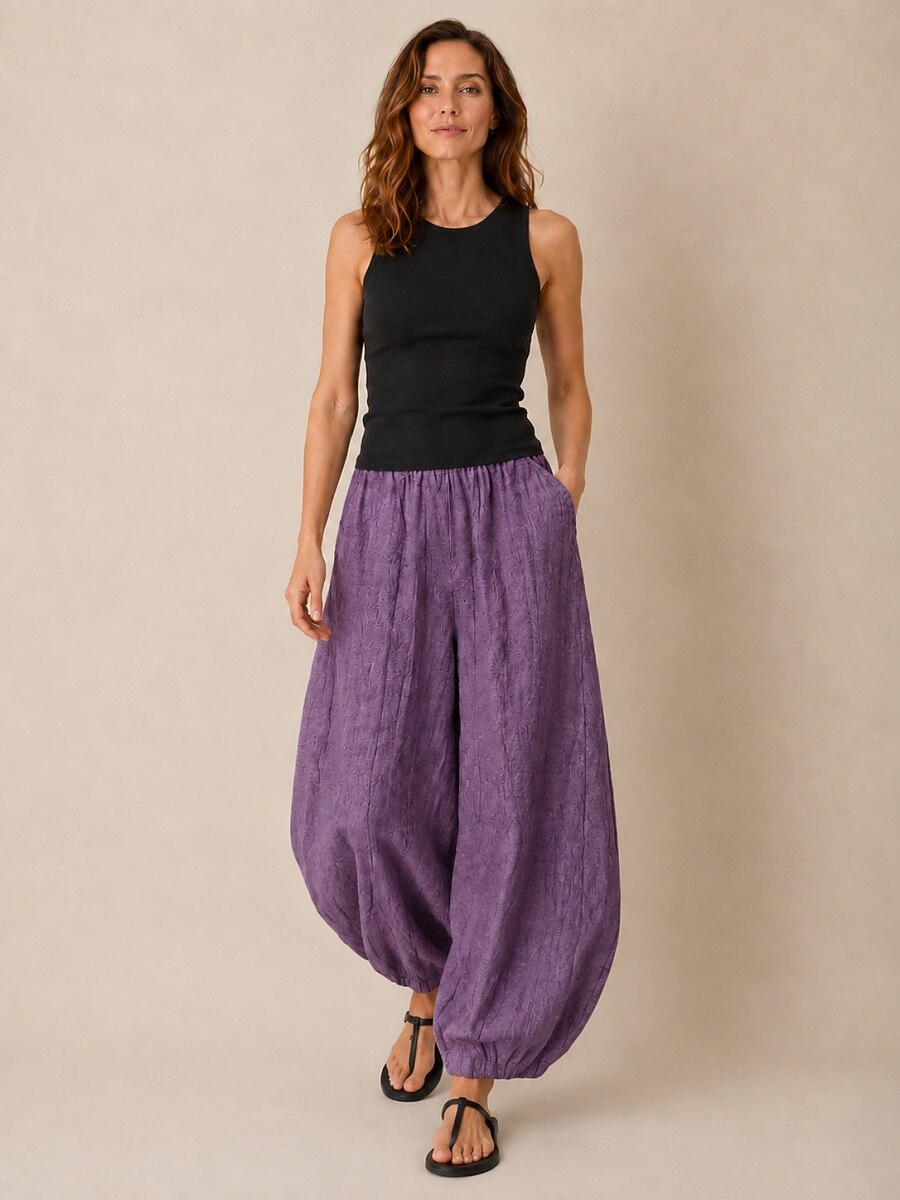 Premium Linen Full-Length Balloon Pants