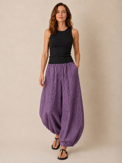 Premium Linen Full-Length Balloon Pants