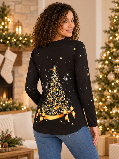 Christmas Graphic V-Neck Tee