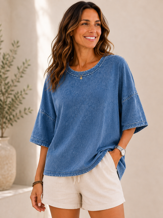 Washed 100% Cotton Blouse