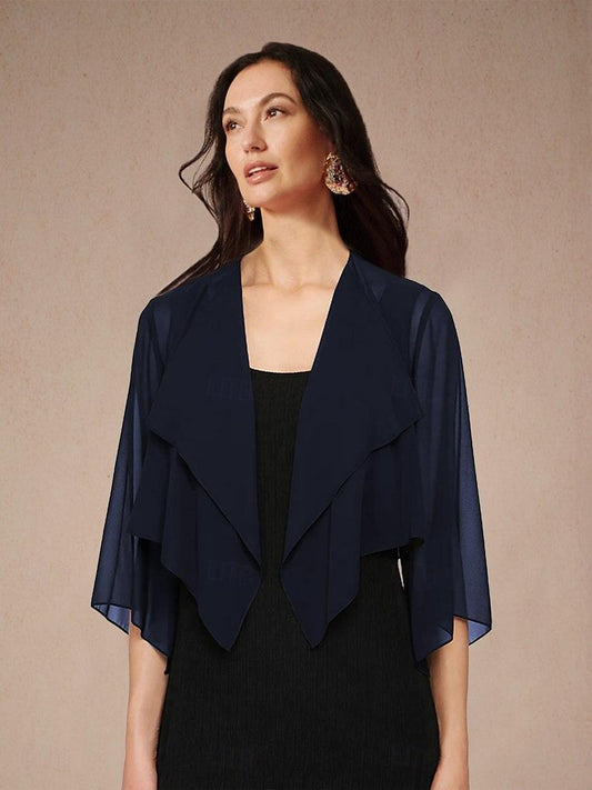 Chiffon Asymmetrical Crop Cover Up