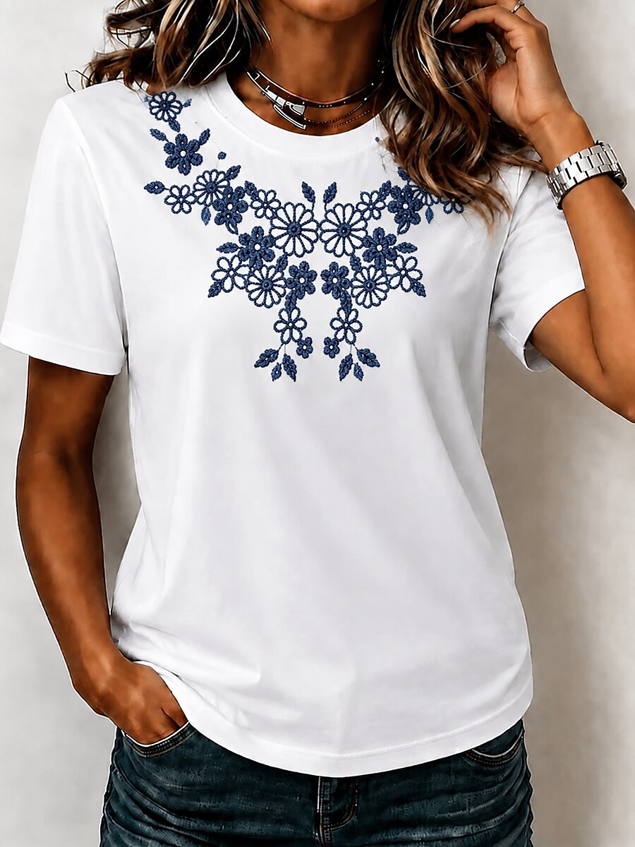 Embroidered 100% Cotton Tee