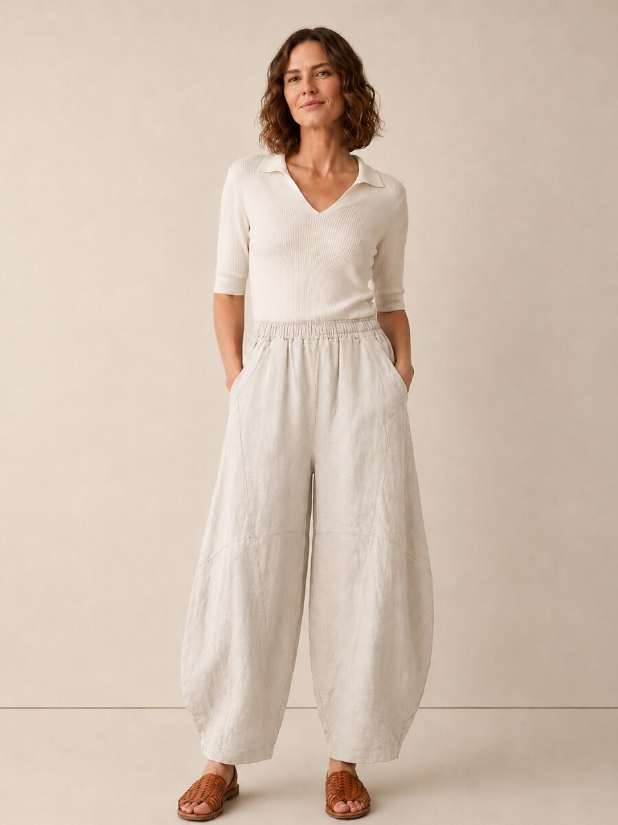 Premium Linen Relaxed Balloon Pants