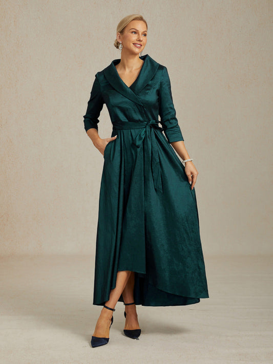 Florales Chiffon-Abendkleid mit asymmetrischem Saum